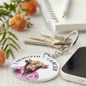 Overleefde borstkanker Koe thema Sleutelhanger (Voorkant Rechts)