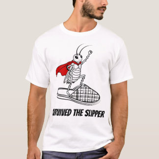 Overleefde de Pantoffel Grappige Kakkerlak Superhe T-shirt