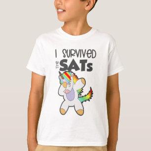 Overleefde de Sats Dabbing Eenhoorn Test Dag Exame T-shirt