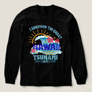Overleefde de Tsunami - Hawaii 2025 Vakantie Tri-Blend Shirt