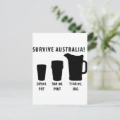 overleven australië - bier briefkaart (Staand voorkant)