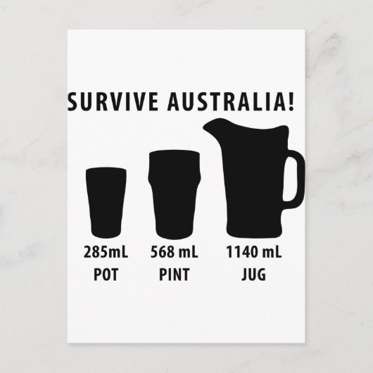 overleven australië - bier briefkaart (Voorkant)
