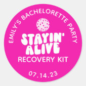 Overleven Disco Meidenavond Herstel Ronde Sticker (Voorkant)