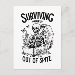Overleven puur uit Spite Gothic Skeleton Feestdagenkaart