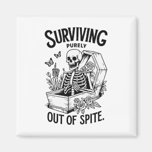 Overleven puur uit Spite Gothic Skeleton Magneet