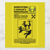 Overleven van de menopauze wijn etiket (Enkel label)