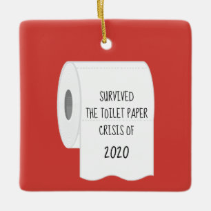 Overleven van de Toilet Paper-crisis van 2020 Keramisch Ornament