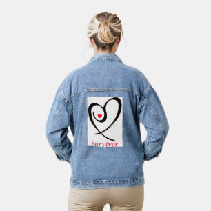 OVERLEVEND jasje. Grootste BC/Cancer logo ooit! Denim Jacket