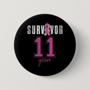 Overlevende 11 jaar oktoberlint borstkanker ronde button 5,7 cm