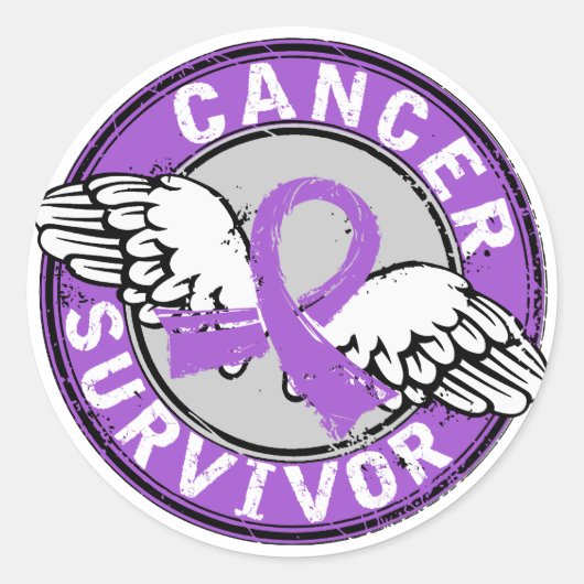 Overlevende 14 Algemeen Kanker Ronde Sticker (Voorkant)