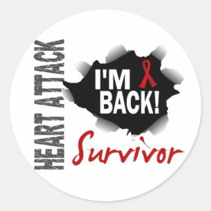 Overlevende 7 hartaanval ronde sticker
