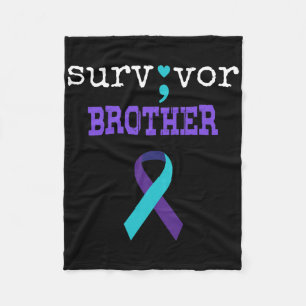 Overlevende Broer Semicolon Gift Zelfmoordpreventi Fleece Deken