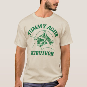 Overlevende Buikpijn Wasbeer  Meme  Retro   T-shirt