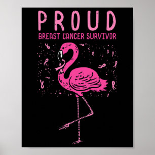Overlevende Flamingo Roze Borstkanker Bewustzijn G Poster