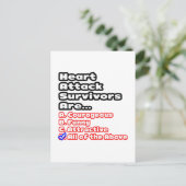 Overlevende hartaanval quiz briefkaart (Staand voorkant)