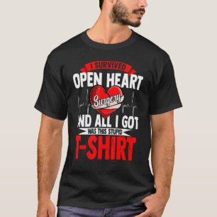 Overlevende harttransplantatie rug open hartchirur t-shirt