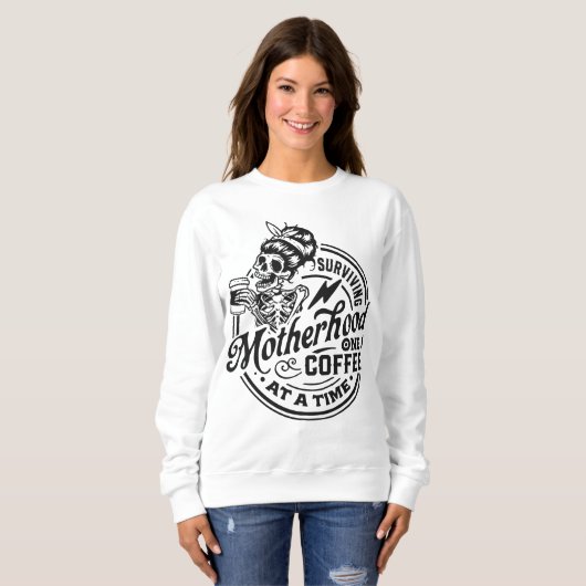 Overlevende moederschap één koffie per keer trui (Voorkant volledig)