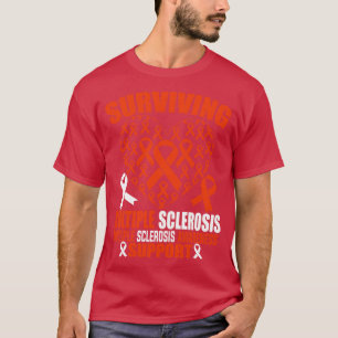 Overlevende multipele sclerose Orongeus lint Hart T-shirt