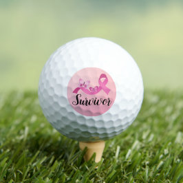 Overlevende roze borstkanker golfballen