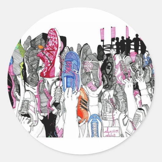 Overlevende Salute Ronde Sticker (Voorkant)