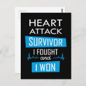 Overlevende van een hartaanval, ik vocht en ik won briefkaart (Voorkant / Achterkant)