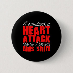 Overlevende van hartaanval hartaandoening ronde button 5,7 cm