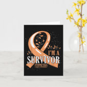 Overlevende van kanker Perzik Ribbon Endometriumka Kaart (Gele Bloem)