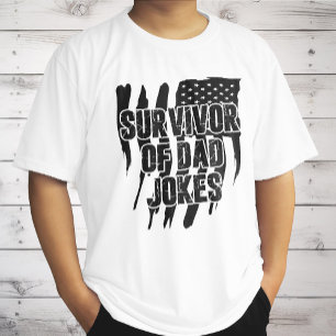 Overlevende van papa grapt  verontrustte Amerikaan T-shirt