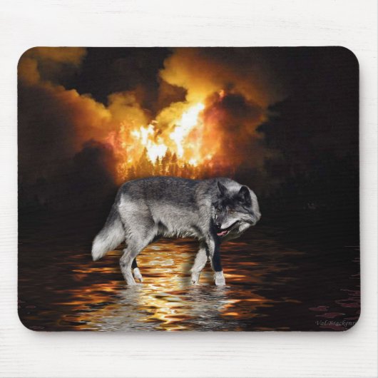 "Overlevende" Wolf Mousepad Muismat (Voorkant)