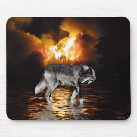 "Overlevende" Wolf Mousepad Muismat (Voorkant)