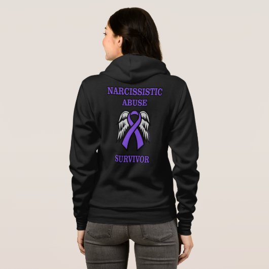 OVERLEVER/RIBBON/WINGS.. NARCISSISTISCH MISBRUIK HOODIE (Achterkant volledig)