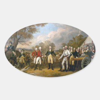 Overlevering van generaal Burgoyne - 1822 Ovale Sticker