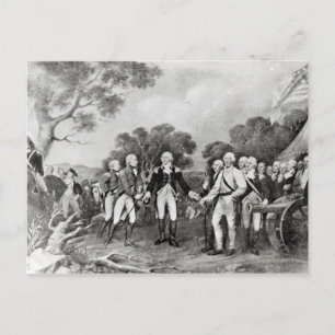 Overlevering van generaal Burgoyne Saratoga Briefkaart