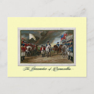 Overlevering van Lord Cornwallis in Yorktown Briefkaart