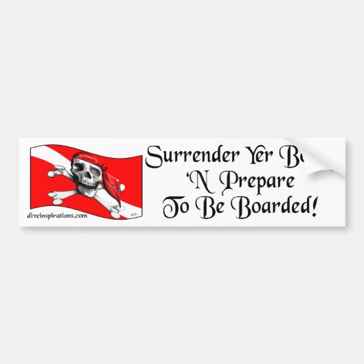 Overlevering Yer Booty Bumpersticker (Voorkant)