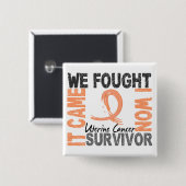 Overleving 5 baarmoederhalskanker vierkante button 5,1 cm (Voorkant /achterkant)