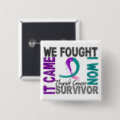 Overleving 5 schildklierkanker vierkante button 5,1 cm (Voorkant /achterkant)