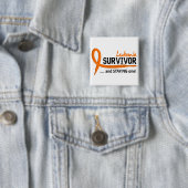 Overleving 8 Leukemie Vierkante Button 5,1 Cm (In situ)