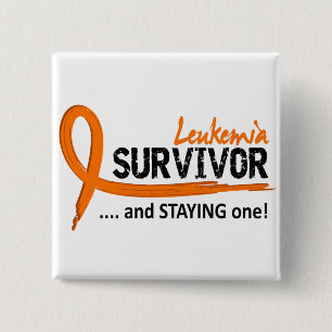 Overleving 8 Leukemie Vierkante Button 5,1 Cm