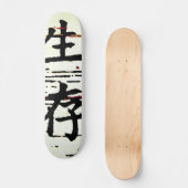 "Overleving" in Aziatische taal Skateboard (Voorkant)