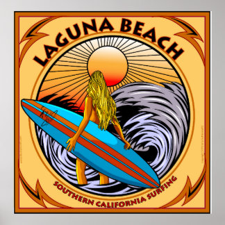 OVERLEVING LAGUNA BEACH CALIFORNIA POSTER