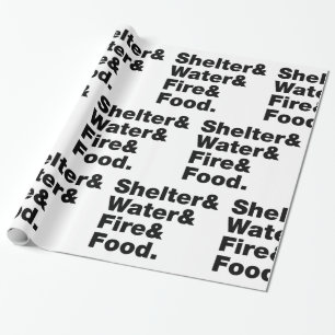 Overleving (Schuin & Water & Vuur & Voedsel). Cadeaupapier