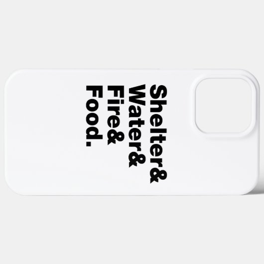Overleving (Schuin & Water & Vuur & Voedsel). Case-Mate iPhone Case (Achterkant (horizontaal))