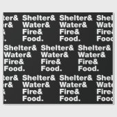 Overleving (Schuin & Water & Vuur & Voedsel). Verp Cadeaupapier (Vlak)