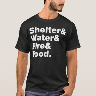 Overleving Shelter Water Vuur Voedsel 70s jongen T-shirt