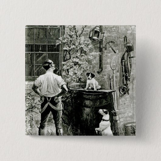 Overleving van de Fittest Vierkante Button 5,1 Cm (Voorkant)