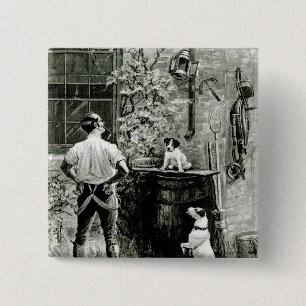 Overleving van de Fittest Vierkante Button 5,1 Cm