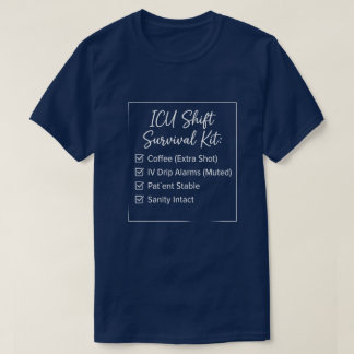 Overlevingskit voor ICU-verpleegkundigen nachtdien T-shirt