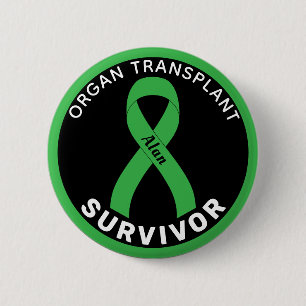 Overlevingslint orgaantransplantatie Zwart knoopje Ronde Button 5,7 Cm