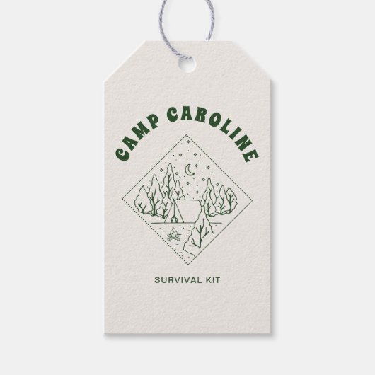 Overlevingspakket voor bachelorette-feestje in het cadeaulabel (Voorkant)